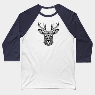 Biomechanical Deer: An Advanced Futuristic Graphic Artwork with Abstract Line Patterns Baseball T-Shirt